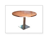 mesa 598 acero y madera redonda