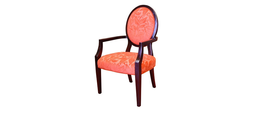 sillón 097 tela roja estampada