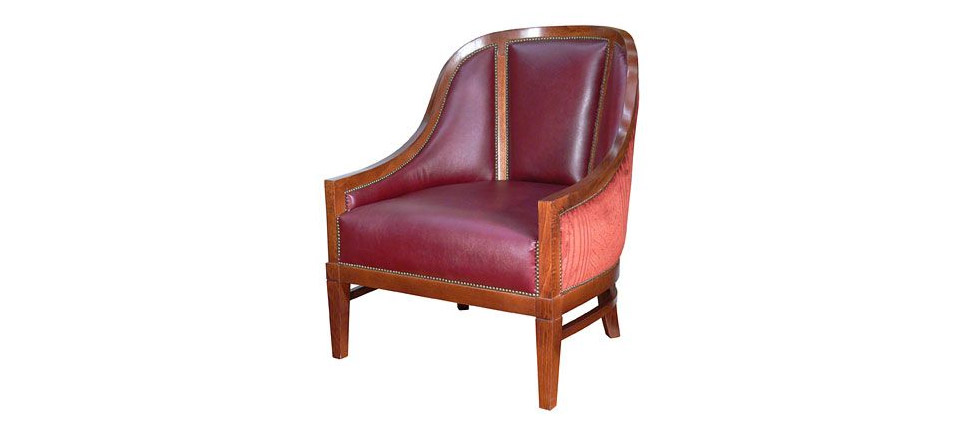 sillón 624 piel granate