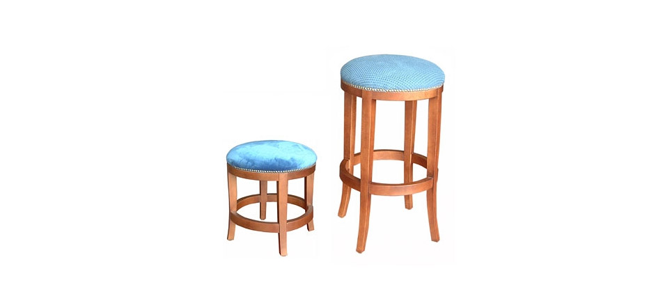 taburete 066 tela azul