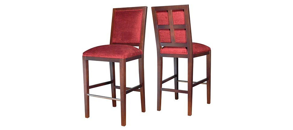 taburete 196 terciopelo rojo