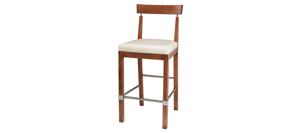 taburete 445 piel blanca