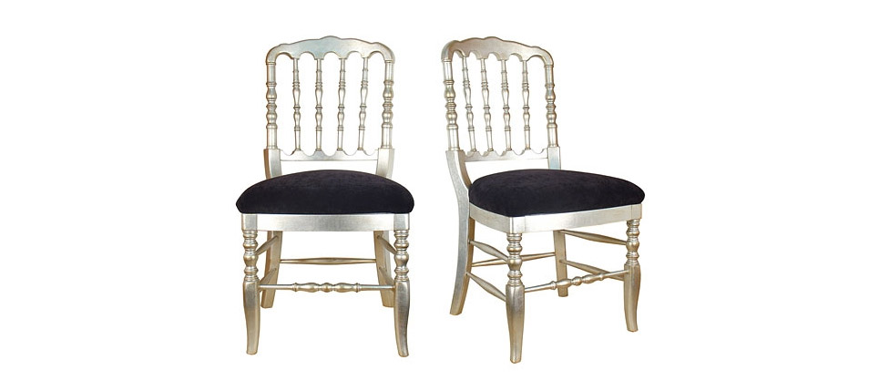 silla 040 plata y terciopelo negro