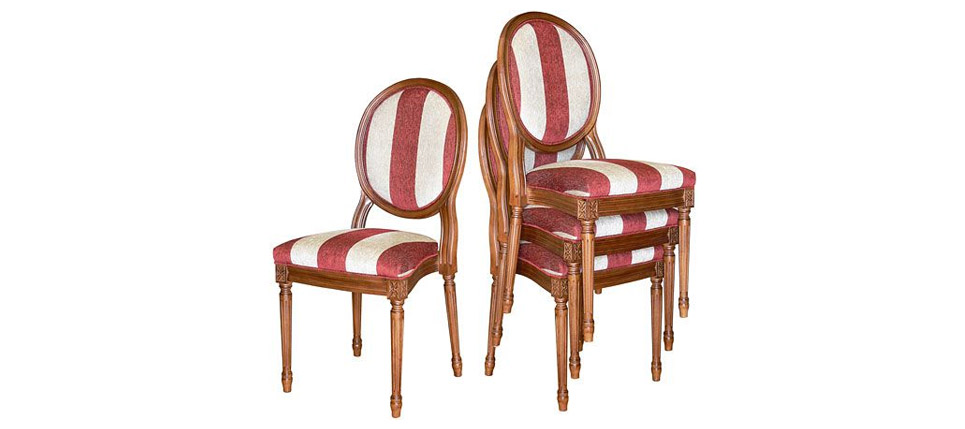 silla 152 rayas rojas y blancas