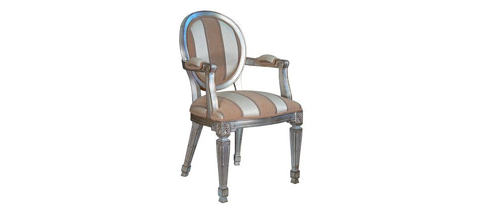 silla 503 rayas beige y plata