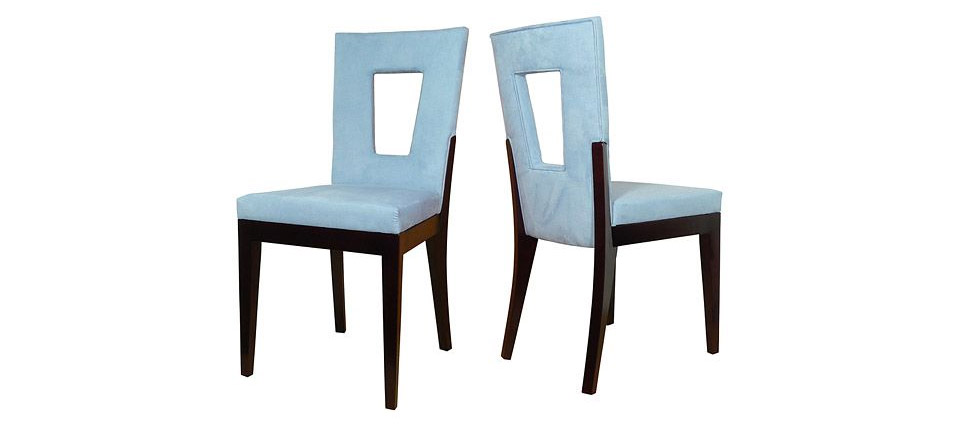 silla 056 tela blanca con respaldo calado y tapizado