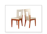 silla 056 tela beige con respaldo calado y tapizado