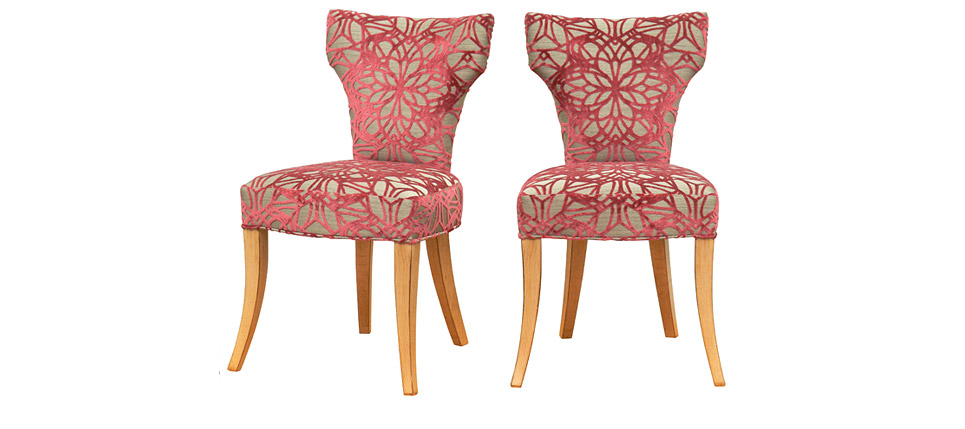 silla 059 tela estampada de terciopelo